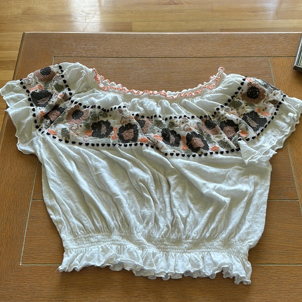 Free People Embroidered Top